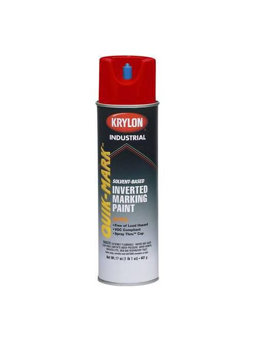 Product image for Krylon S03611 Industrial Quik-Mark Red APWA Solvent Based Inverted Marking Paint