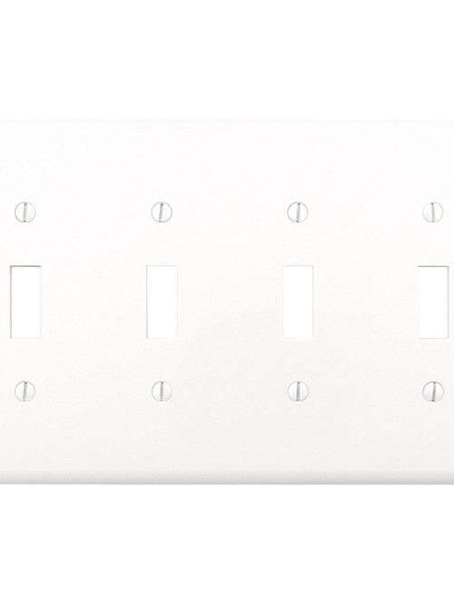 Product image for Eaton Wiring Devices PJ6W 6-Gang White Polycarbonate Medium Toggle Switch Wallplate