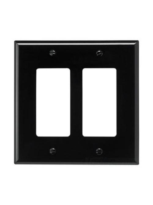 Product image for Eaton Wiring Devices PJ262BK 2-Gang Polycarbonate Mid-Size Decorator Wall Plate