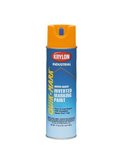 Product image for Krylon S03702 17 oz Orange Fluorescent Industrial Inverted Marking Paint