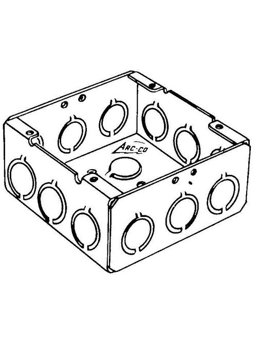 Arc-Co Electrical Boxes and Fittings 72171-3/4&1 2-1/8 Inch 44 In Square Box with Concentric Knockout Arc-Co Electrical Boxes and Fittings 72171-3/4&1 2-1/8 Inch 44 In Square Box with Concentric Knockout