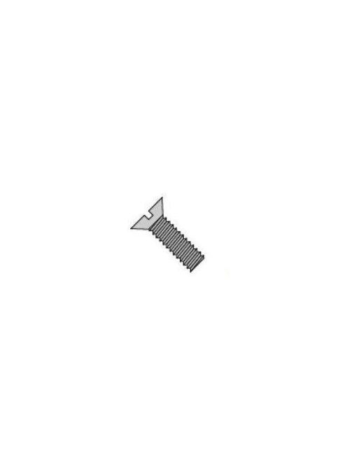 Product image for Mutual Screw & Supply 0616MSF #6-32 x 1 Inch Zinc Plated Steel Slotted Flat Head Machine Screw