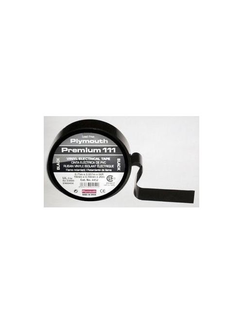 Product image for Plymouth Rubber Company 04453 Black 3/4 Inch x 66 Foot Plastic Tape