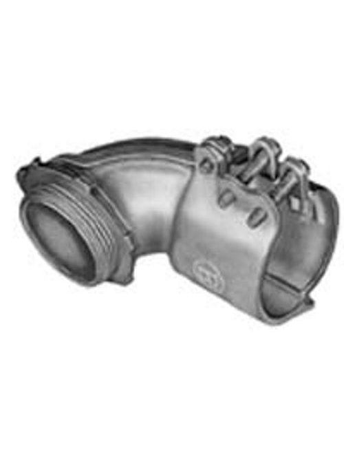 Bridgeport 811 2-1/2" 90deg Flexible Metal Conduit Connector, Cast Zinc Bridgeport 811 2-1/2" 90deg Flexible Metal Conduit Connector, Cast Zinc