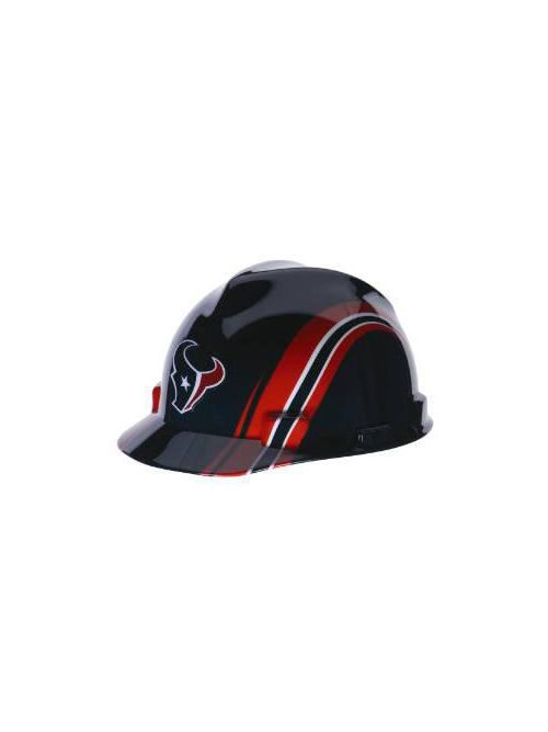 Product image for MSA Safety 10098076 HDPE Shell Houston Texans Side Line Standard Slotted Protective Cap with 1-Touch Suspension