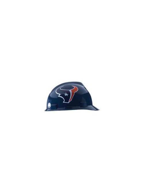 Product image for MSA Safety 10031348 Polyethylene Shell Houston Texans Officially Licensed Standard Protective Cap with 1-Touch Suspension