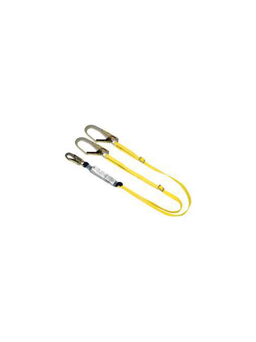 Product image for MSA Safety 10072475 6 Foot 36C Snap Hook and 36CL Rebar Snap Hook Twin Leg Workman Energy Absorbing Lanyard