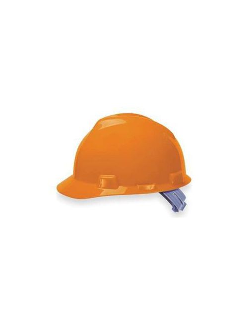 Product image for MSA Safety 463945 Orange Polyethylene Shell Standard Slotted Protective Cap with Staz-On Suspension