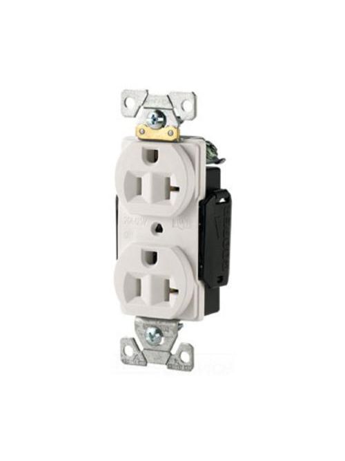 Arrow Hart Wiring 5352W 20 Amp 125 VAC 2-Pole 3-Wire NEMA 5-20R White Straight Blade Duplex Receptacle Arrow Hart Wiring 5352W 20 Amp 125 VAC 2-Pole 3-Wire NEMA 5-20R White Straight Blade Duplex Receptacle