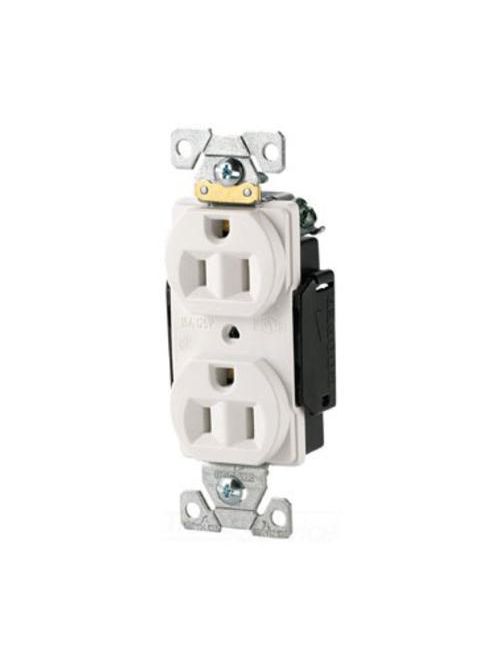 Product image for Eaton Wiring Devices 5252B 15 Amp 125 VAC 2-Pole 3-Wire NEMA 5-15R Brown Straight Blade Duplex Receptacle