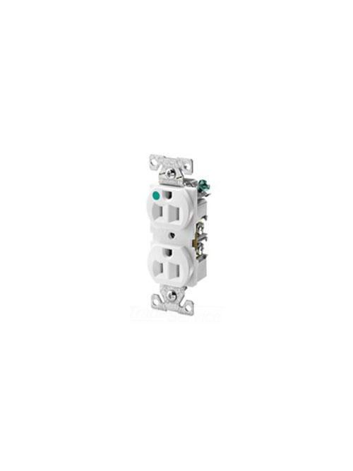 Product image for Arrow Hart Wiring 8300GY 20 Amp 125 VAC 2-Pole 3-Wire NEMA 5-20R Gray Straight Blade Duplex Receptacle