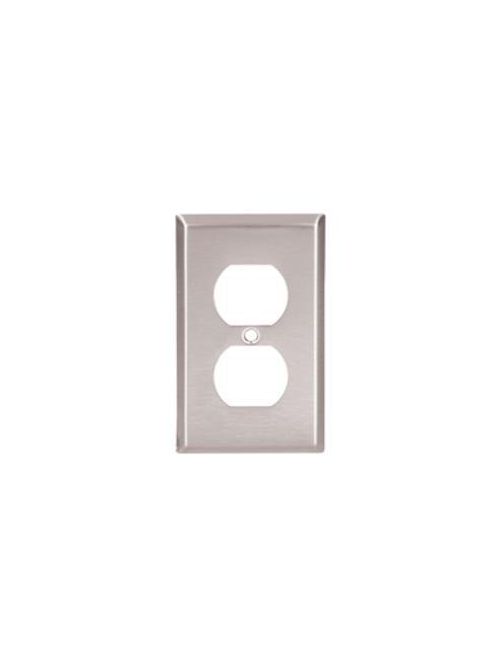 Product image for Arrow Hart Wiring 93102-BOX 2-Gang 302/304 Stainless Steel Standard Size Duplex Receptacle Wallplate