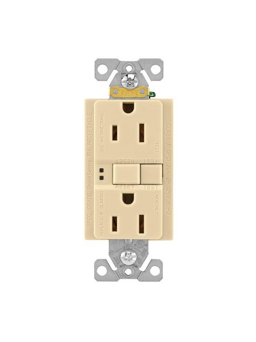 Arrow Hart Wiring SGF15V 15 Amp 125 VAC 2-Pole 3-Wire NEMA 5-15R Ivory GFCI Duplex Receptacle Arrow Hart Wiring SGF15V 15 Amp 125 VAC 2-Pole 3-Wire NEMA 5-15R Ivory GFCI Duplex Receptacle
