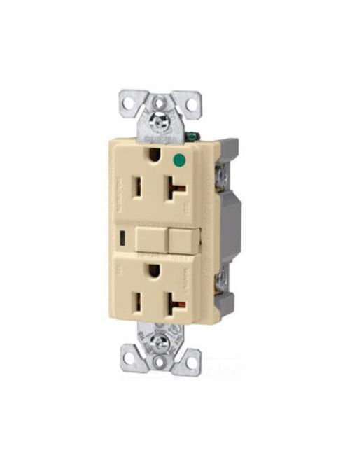 Product image for Arrow Hart Wiring VGFH20V 20 Amp 125 Volt 2-Pole 3-Wire NEMA 5-20R Ivory Duplex Receptacle