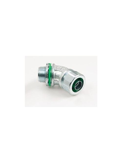 Bridgeport 451-SLT 3/4" 45deg Liquidtight Connector, Malleable Iron Bridgeport 451-SLT 3/4" 45deg Liquidtight Connector, Malleable Iron
