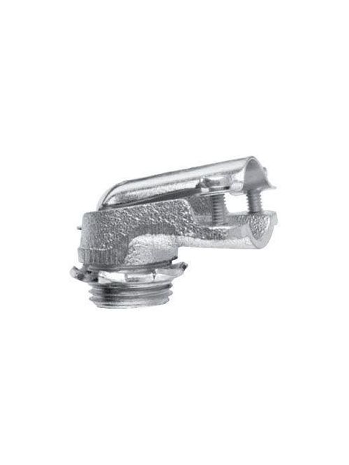 Crouse-Hinds Series 745 3 Inch Malleable Iron Non-Insulated Clamp Type 90 Degrees FMC Connector Crouse-Hinds Series 745 3 Inch Malleable Iron Non-Insulated Clamp Type 90 Degrees FMC Connector