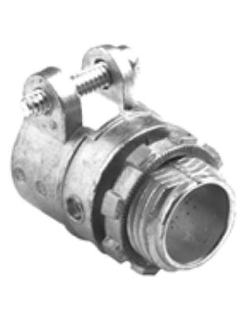 Bridgeport 407DC2 1/2" Flexible Metal Conduit Squeeze Connector, Zinc