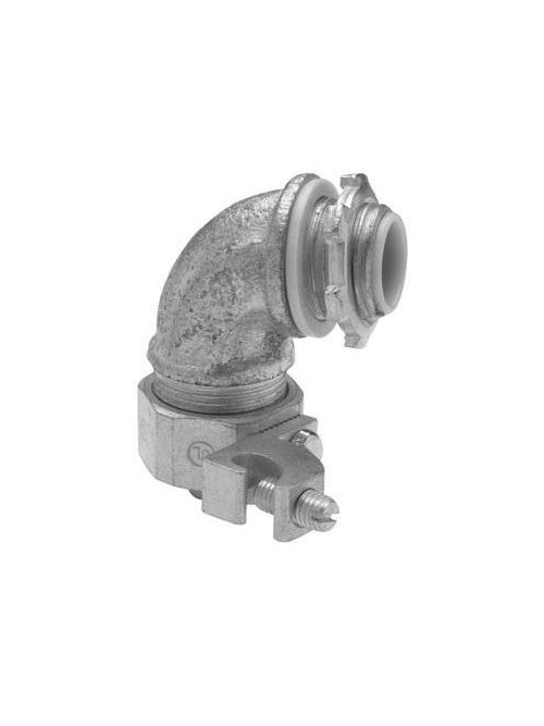 Crouse-Hinds Series LTB7590G 3/4 Inch Malleable Iron Insulated 90 Degrees Liquidtight Conduit Connector Crouse-Hinds Series LTB7590G 3/4 Inch Malleable Iron Insulated 90 Degrees Liquidtight Conduit Connector
