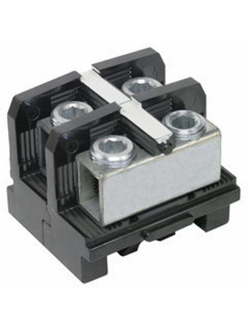Product image for Ideal Industries 427 255 Amp 600 Volt 6 AWG to 250 MCM 2-Way Base Mount Phenolic Ultra Heavy Duty Terminal Block