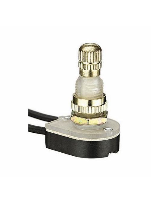 Product image for Ideal Industries 774061 3/6 Amp 250 VAC SPST Wire Lead Terminal Brass Plated Rotary Switch