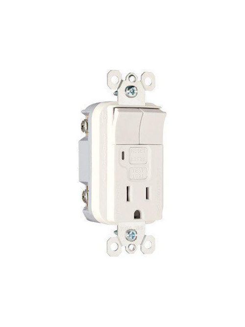 Product image for Receptacle decora switch/GFCI 125V 15A wht
