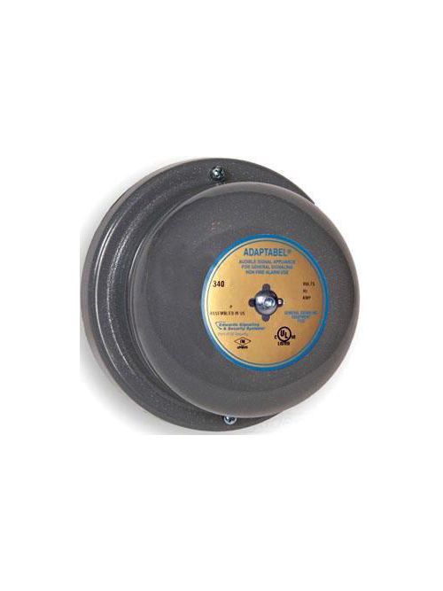 Product image for Edwards Signaling 340-4E5 4 Inch Gong 12 VAC 0.62 Amp 98 dB Round Vibrating Bell