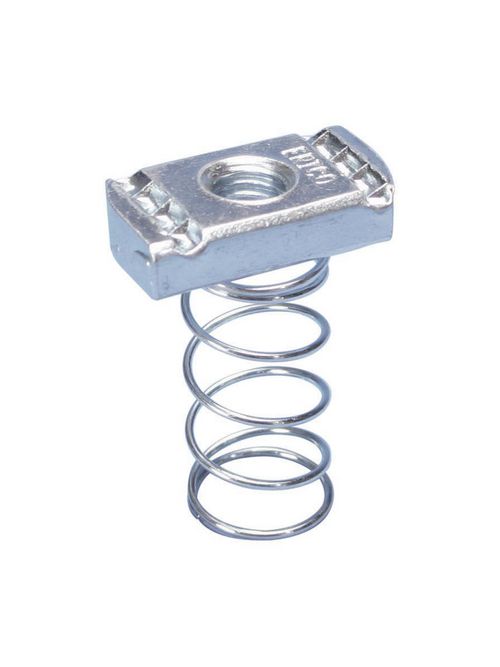 Product image for Caddy SPRA0025EG Strut Nut with Spring, Channel Type A, Steel, EG, 1/4" Rod