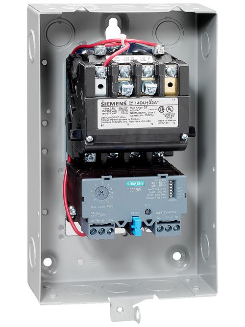 Siemens Industry 14DUD32BA 120/220 to 240 VAC 5.5 to 22 Amp 10 Hp 3-Phase 3-Pole Size 1 Non-Reversing NEMA Motor Starter Siemens Industry 14DUD32BA 120/220 to 240 VAC 5.5 to 22 Amp 10 Hp 3-Phase 3-Pole Size 1 Non-Reversing NEMA Motor Starter