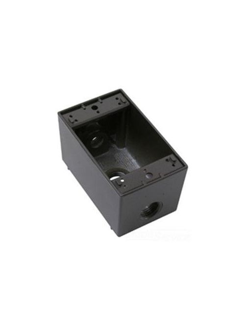 Product image for P&S WPBD23-BR WP DEEP BOX 1G 3 HOLE 1/2"" BRONZE