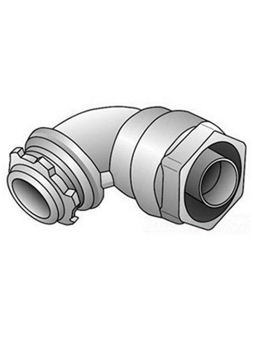 Product image for O-Z/Gedney 4Q-975 3/4" 90deg Liquidtight Connector, Malleable Iron Body, Steel Ferrule