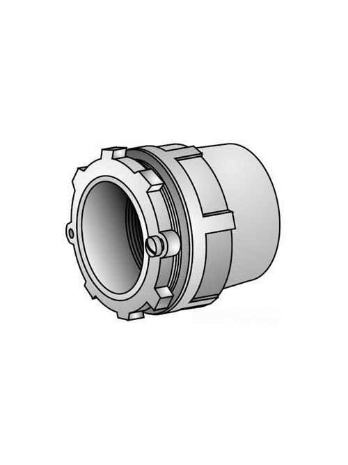 Product image for OZ/Gedney CH-350T 3-1/2" Space-Maker Threaded Conduit Hub w/ Insulated Throat, General Purpose, Malleable Iron, Zinc Plated
