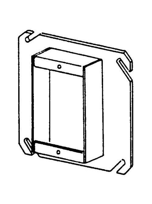 Appleton 846-100 4" Square Tile Cover / Mud Ring, 1" Raised, 7.5cu.in, Single Device, Steel