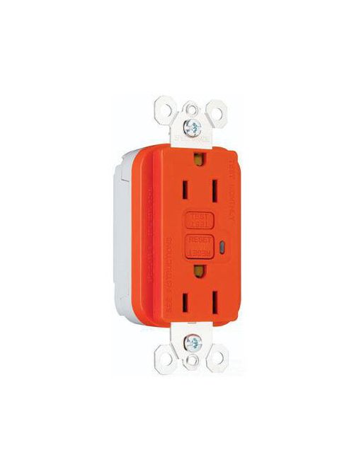 Product image for P&S PT1595-RED 15A 120V GFCI RCPT