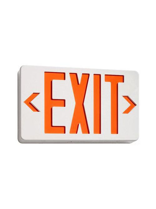 Product image for Juno NXPBA3RWH 12-3/4 x 1-3/4 x 8-1/4 Inch 120/277 VAC Single/Double Face Thermoplastic LED Exit Sign