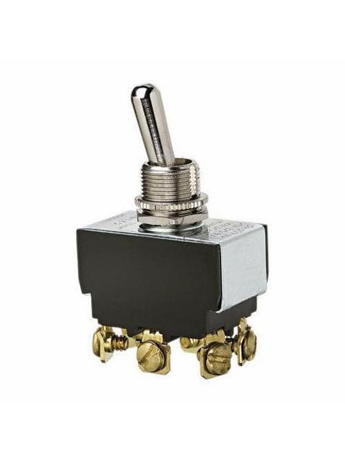 Ideal Industries 774003 10/20 Amp 125/277 VAC DPDT On-Off-On Nickel Plated Brass Heavy Duty Toggle Switch Ideal Industries 774003 10/20 Amp 125/277 VAC DPDT On-Off-On Nickel Plated Brass Heavy Duty Toggle Switch