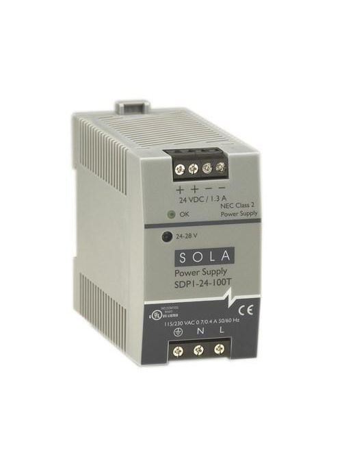 Product image for SolaHD SDP1-24-100T 24/28 VDC 1.3 Amp Output Din Rail Power Supply