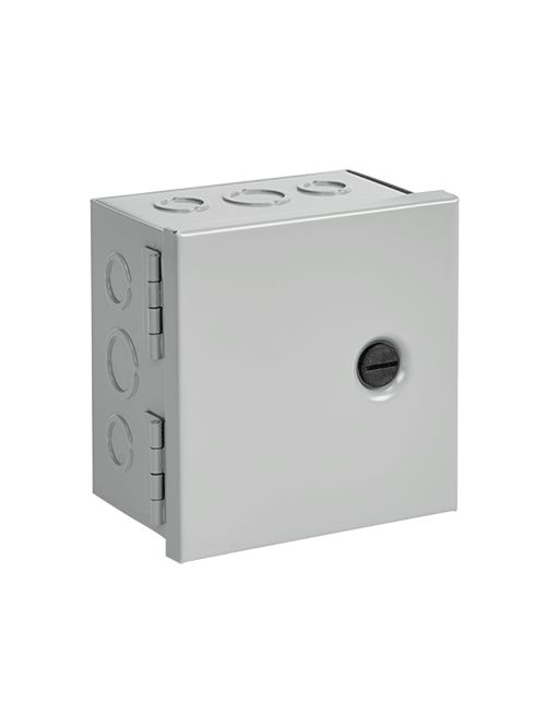 Hoffman AHE8X8X6 Painted Steel NEMA 1 Hinged Cover Pull Box with Knockout Hoffman AHE8X8X6 Painted Steel NEMA 1 Hinged Cover Pull Box with Knockout