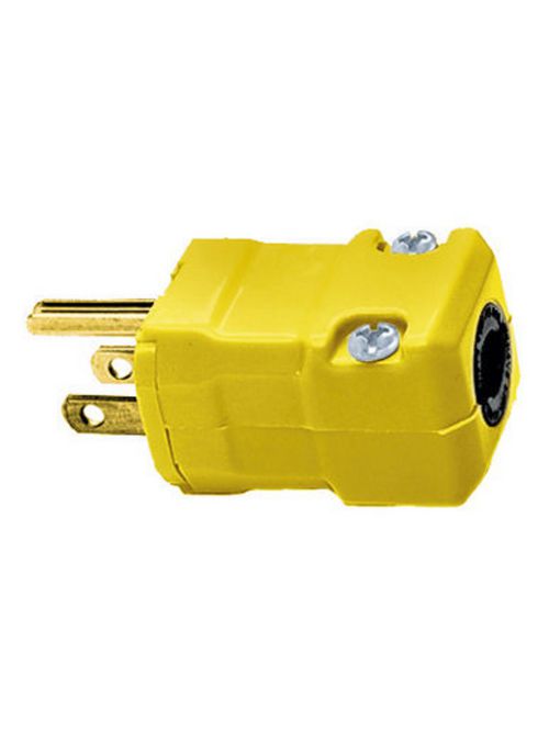 Hubbell Wiring Devices HBL5965VY 15 Amp 125 Volt 2-Pole 3-Wire NEMA 5-15P Yellow Nylon Straight Blade Plug Hubbell Wiring Devices HBL5965VY 15 Amp 125 Volt 2-Pole 3-Wire NEMA 5-15P Yellow Nylon Straight Blade Plug
