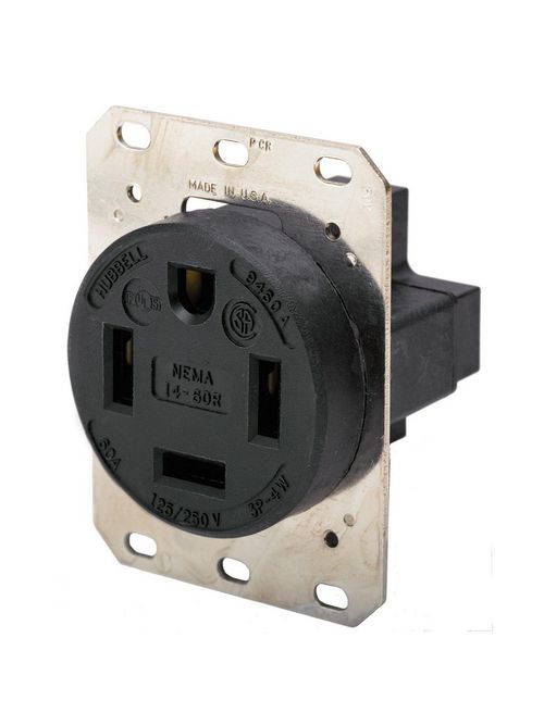 Hubbell Hbl9460a 60 Amp 125 260 Volt 3 Pole 4 Wire Nema 14 60r Black Straight Blade Receptacle Onesource Distributors