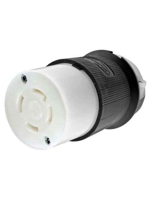 Hubbell Wiring Devices HBL2713 30 Amp 125/250 Volt 3-Pole 4-Wire NEMA L14-30R Black and White Locking Connector Body Hubbell Wiring Devices HBL2713 30 Amp 125/250 Volt 3-Pole 4-Wire NEMA L14-30R Black and White Locking Connector Body