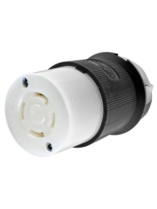 Hubbell Wiring Devices HBL2723 30 Amp 250 Volt 3-Pole 4-Wire NEMA L15-30R Black and White Locking Connector Body Hubbell Wiring Devices HBL2723 30 Amp 250 Volt 3-Pole 4-Wire NEMA L15-30R Black and White Locking Connector Body