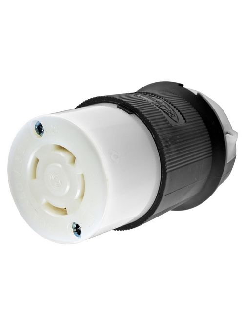 Hubbell Wiring Devices HBL2733 30 Amp 480 Volt 3-Pole 4-Wire NEMA L16-30R Black and White Locking Connector Body Hubbell Wiring Devices HBL2733 30 Amp 480 Volt 3-Pole 4-Wire NEMA L16-30R Black and White Locking Connector Body