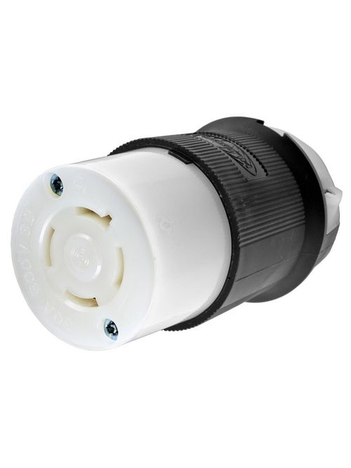 Hubbell Wiring Devices HBL2743 30 Amp 600 Volt 3-Pole 4-Wire NEMA L17-30R Black and White Locking Connector Body Hubbell Wiring Devices HBL2743 30 Amp 600 Volt 3-Pole 4-Wire NEMA L17-30R Black and White Locking Connector Body