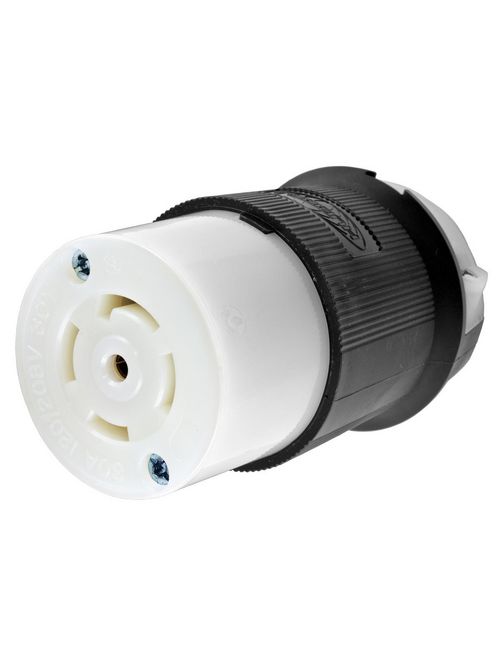 Hubbell Wiring Devices HBL2813 30 Amp 120/208 VAC 4-Pole 5-Wire NEMA L21-30R Black and White Locking Connector Body Hubbell Wiring Devices HBL2813 30 Amp 120/208 VAC 4-Pole 5-Wire NEMA L21-30R Black and White Locking Connector Body