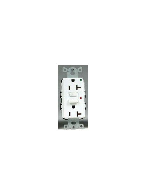 Product image for Hubbell GFR8300HILA 20 Amp 125 Volt 2-Pole 3-Wire NEMA 5-20R Ivory GFCI Receptacle with LED Indicator