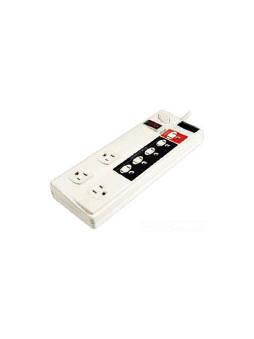 Product image for Hubbell Wiring Devices HBL8ESPS1050M 6 Foot 8 Outlet Office White Non-Metallic Surge Strip