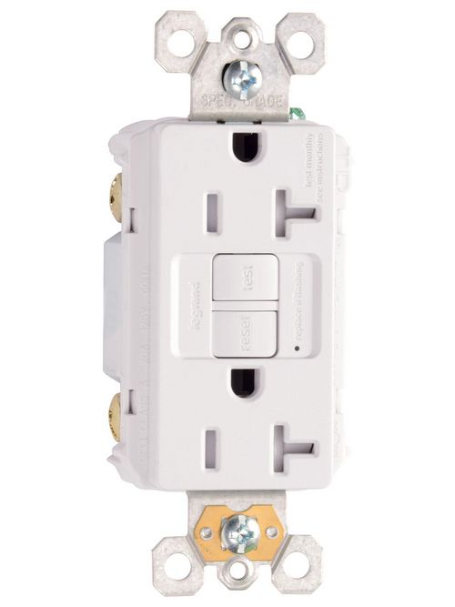 Product image for Pass & Seymour 2097-TRRW 20A 125V Self Test Tamper Resistant RoHS GFCI White