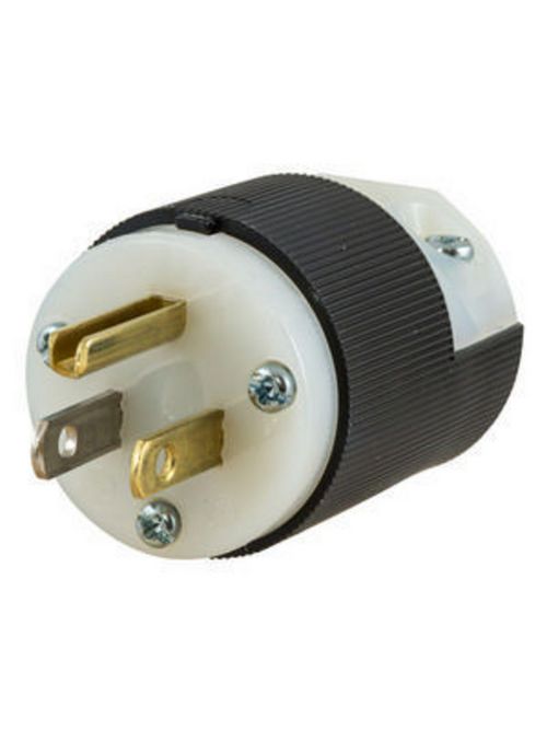 Hubbell Wiring Devices HBL5266C 15 Amp 125 Volt 2-Pole 3-Wire NEMA 5-15P Black/White Straight Blade Plug Hubbell Wiring Devices HBL5266C 15 Amp 125 Volt 2-Pole 3-Wire NEMA 5-15P Black/White Straight Blade Plug