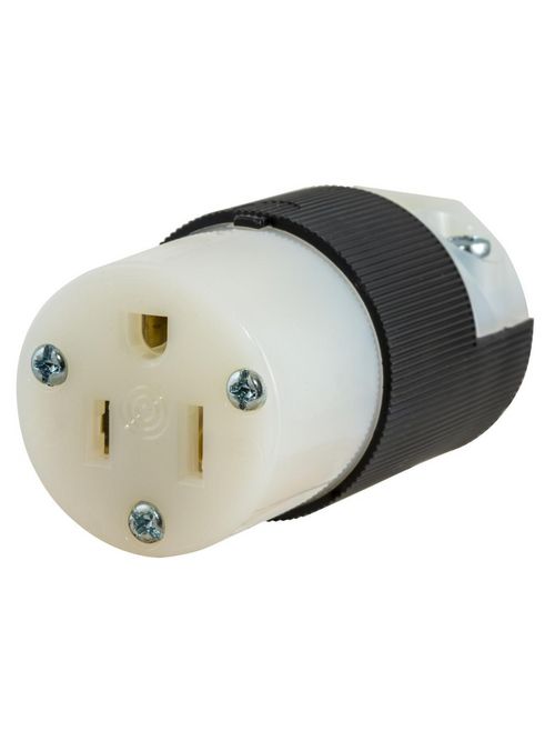 Hubbell Wiring Devices HBL5269C 15 Amp 125 Volt 2-Pole 3-Wire NEMA 5-15R Black and White Straight Blade Connector Body Hubbell Wiring Devices HBL5269C 15 Amp 125 Volt 2-Pole 3-Wire NEMA 5-15R Black and White Straight Blade Connector Body