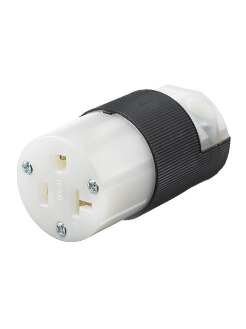 Hubbell Wiring Devices HBL5369C 20 Amp 125 Volt 2-Pole 3-Wire NEMA 5-20R Black and White Straight Blade Connector Body Hubbell Wiring Devices HBL5369C 20 Amp 125 Volt 2-Pole 3-Wire NEMA 5-20R Black and White Straight Blade Connector Body